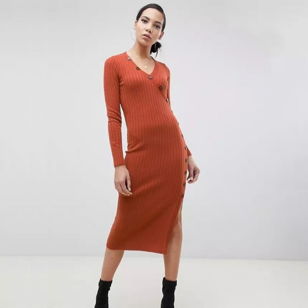 ASOS | Tall knit dress with buttons